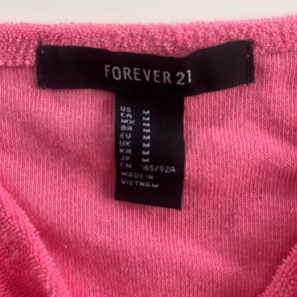 Forever21 Barbiecore Terry Ruched Tank Top - Picture 2 of 3